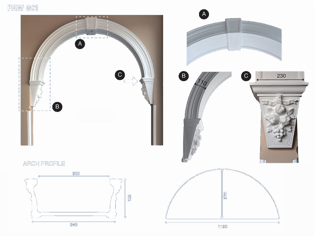 decorative plaster archways