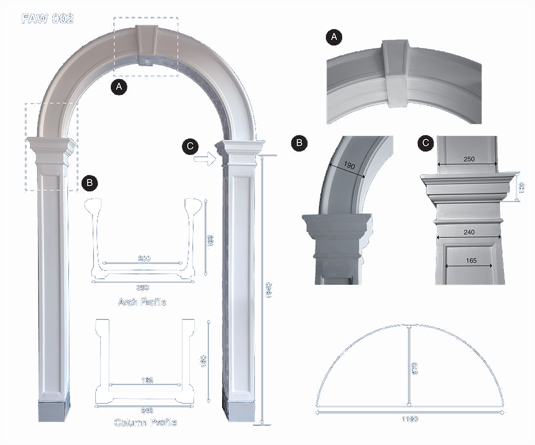 decorative plaster archways