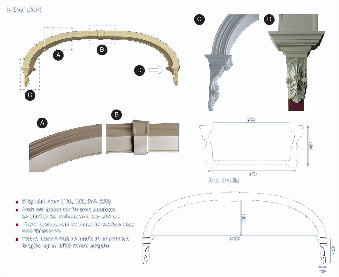 decorative plaster archways